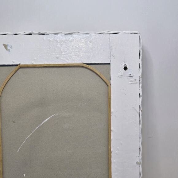 White Wicker Wall Mirror Coastal Cottage Farmhouse Boho Shabby Chic 18"x24" - Picture 11 of 14